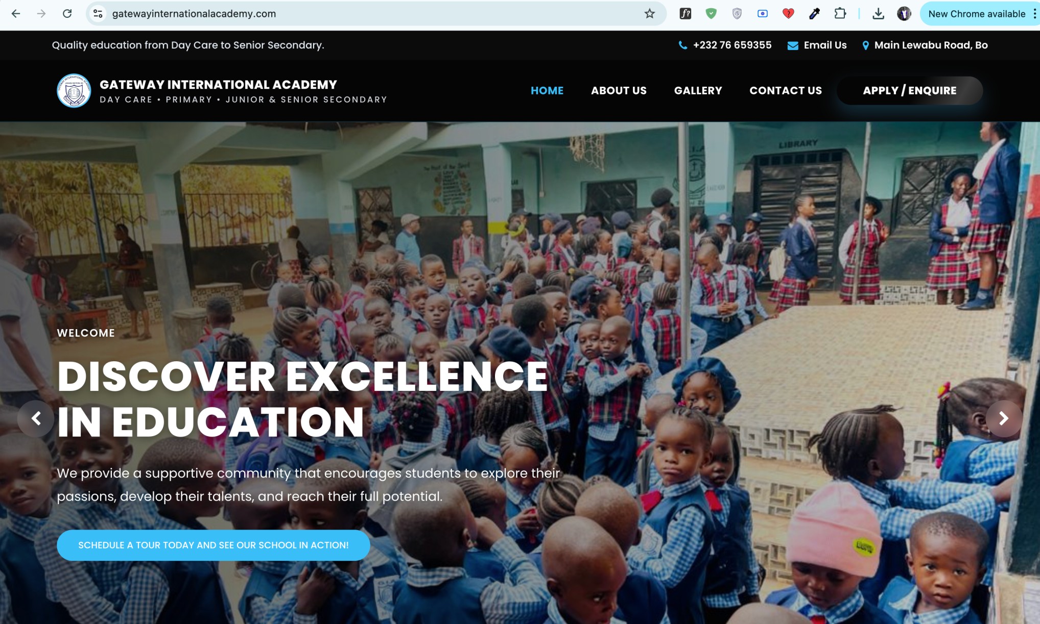 Gateway International Academy website